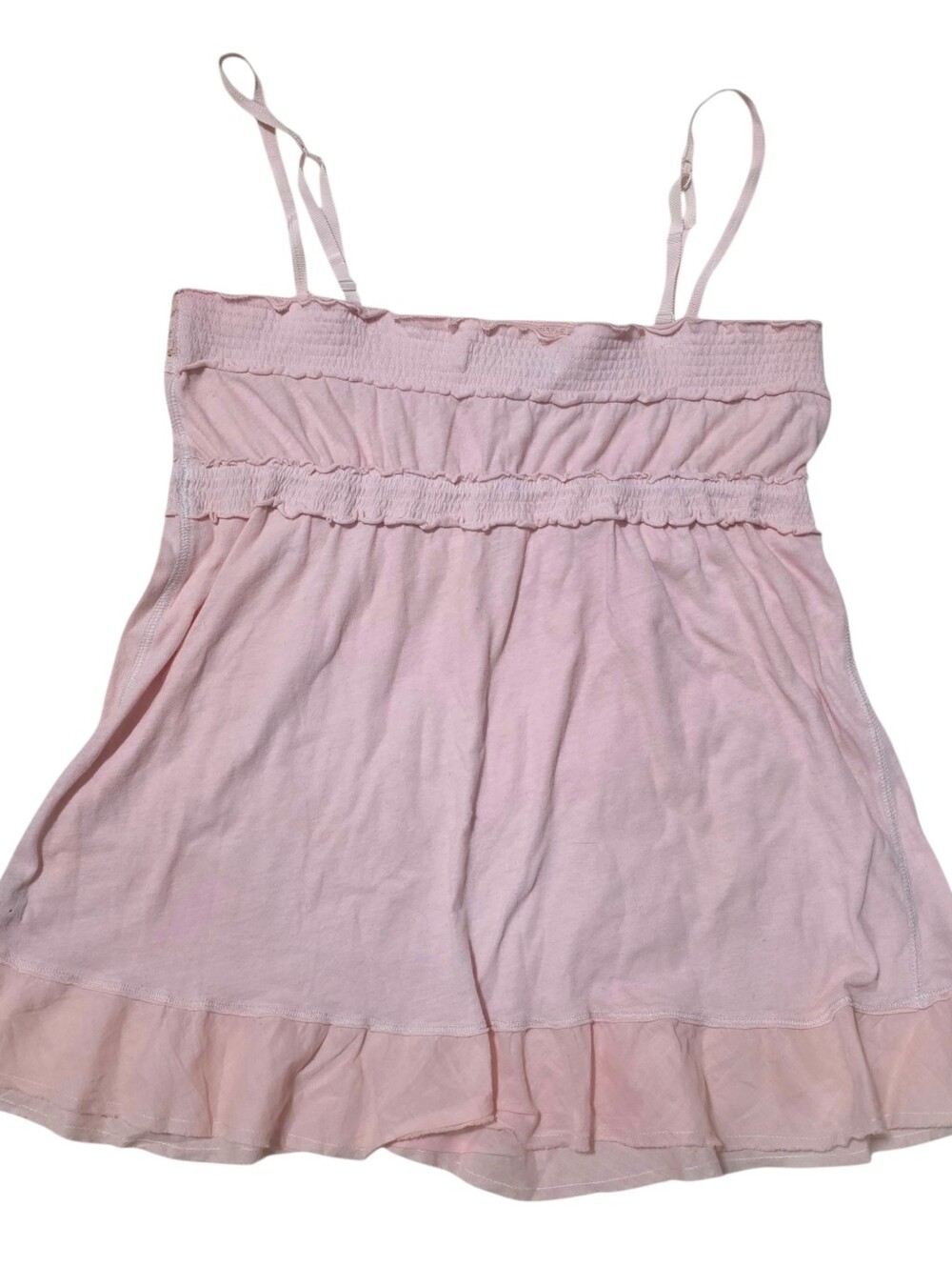 Abercrombie vintage light pink babydoll top with lace and ruffles - Picture 6 of 6